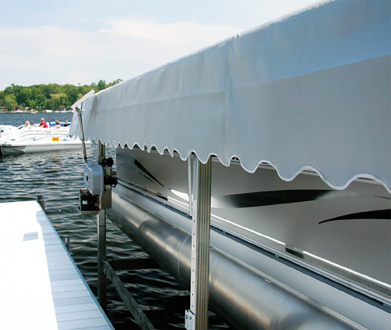 2021 Lake Shore Products LSP 5000 lbs. Pontoon Lift + Bunks + Canopy